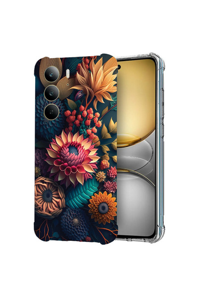 bestcase Carcasă spate antișoc pentru Realme 14x 5G, flori colorate, 1988297 ...