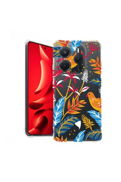 bestcase Carcasă spate antișoc pentru Xiaomi Redmi Note 14 5G, păsări colorat...
