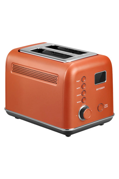 BUYDEEM DT730E Bread Toaster, 900W, 2 slots, 9 programs and levels, Inox, LCD, Indicators, Orange