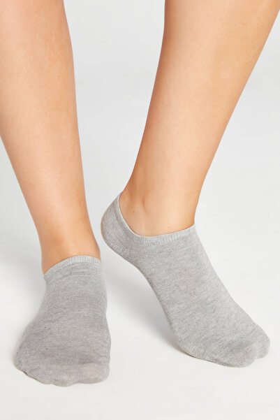 bamboo star Бамбукови дамски чорапи за маратонки, сиви, безшевни, до глезена, невидими, спортни, премиум, 4 броя в опаковка