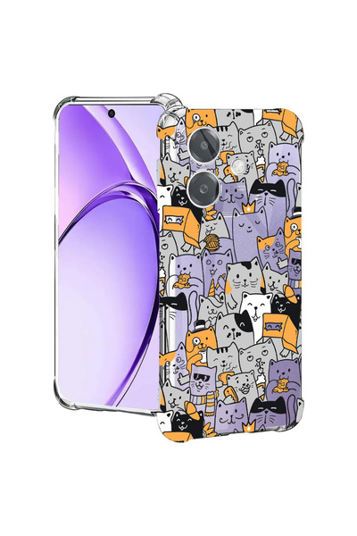bestcase Carcasă spate antișoc pentru Oppo A60 5G / A40 / A40M, model pisică,...