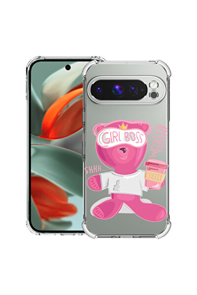 bestcase Carcasă spate antișoc pentru Google Pixel 9 Pro XL, Teddy Bear - Gri...