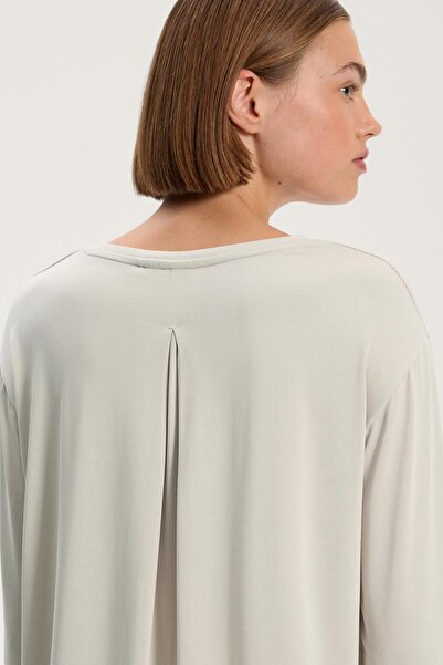 Oysho Long sleeve T-shirt with back pleat in a modal blend