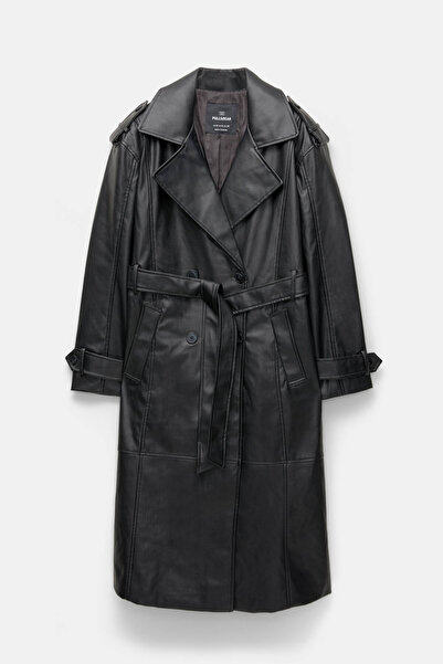 Pull & Bear Faux leather trench coat