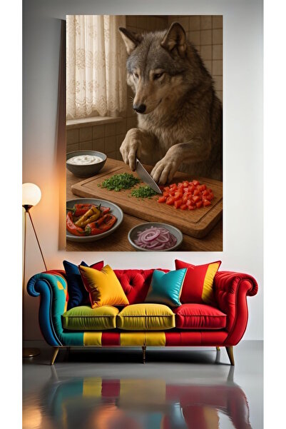 özkacar COOK WOLF V1 Home Wall Salon Salon de înfrumusețare Birou Magazin Dec...