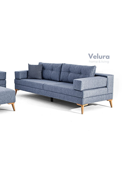 Velura Home & Living Zeri Modüler Koltuk & 3'lü Kanepe - Mavi - 119