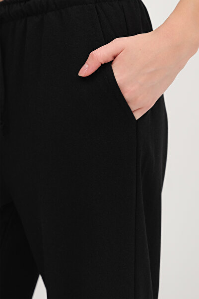 Addax Elastic Waist Wide Leg Trousers Pn3333