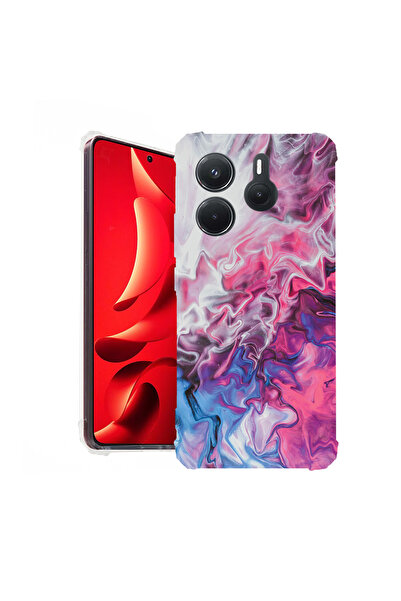 bestcase Carcasă spate antișoc pentru Xiaomi Redmi Note 14 5G, roz marmorat ș...