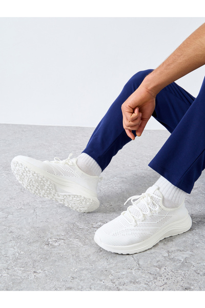 Take Two By Styli Textured Lace Up Sneakers