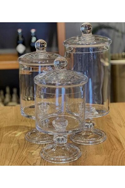 teknotrust Cam ayaklı 3'lü şık dekoratif set