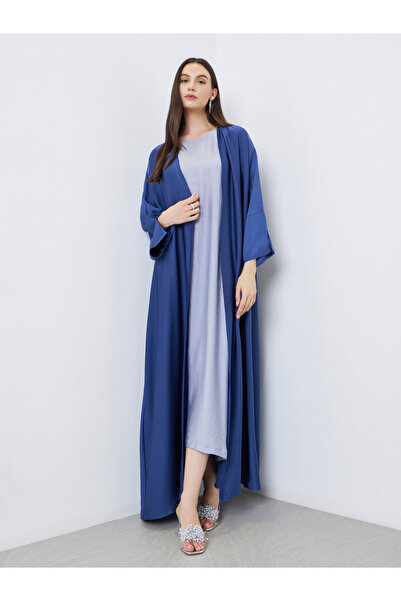Take Two By Styli Solid Open Front Satin Abaya
