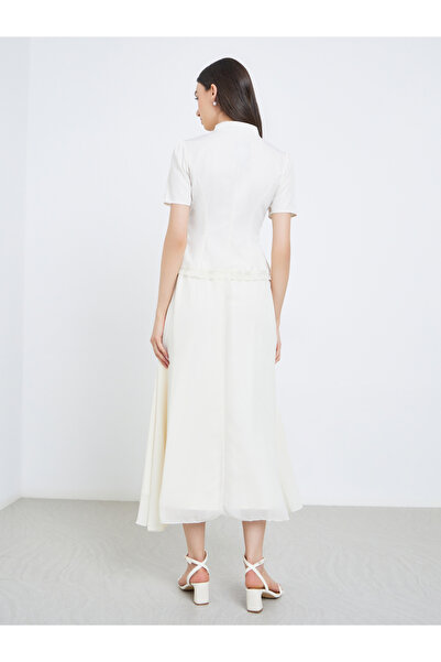 Take Two By Styli Women Ruffled Blouse and Maxi Skirt Co-Ords