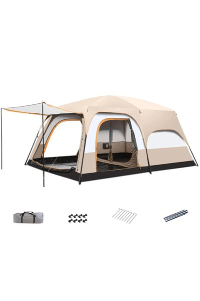 SHUFA Bej Aile Boyu Büyük Kamp Çadırı 2 Oda 1 Salon 420*305*200 CM