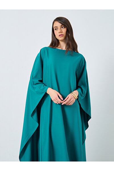 Take Two By Styli Solid Batwing Sleeve Maxi Kaftan