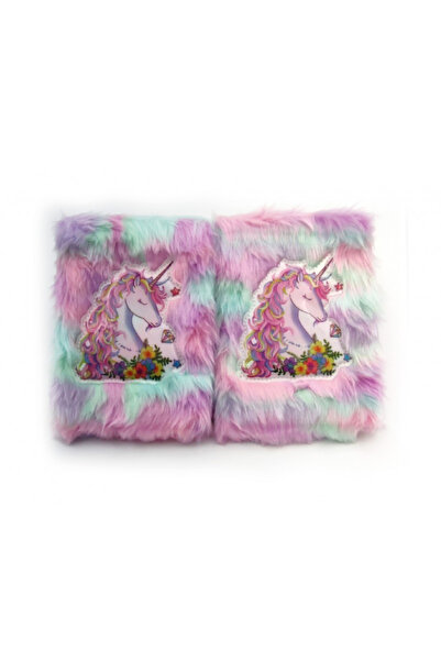 AyrStore Çiçekli Unicorn Tasarımlı Peluş Hatıra Defteri