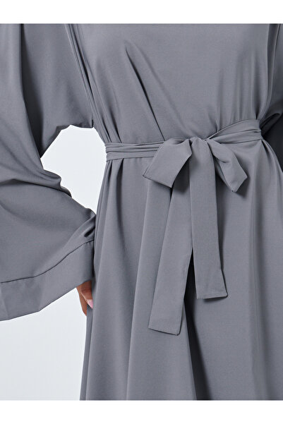 Take Two By Styli Solid Long Sleeve Belted Abaya