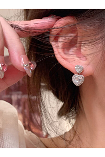 Take Two By Styli Heart Drop Earrings