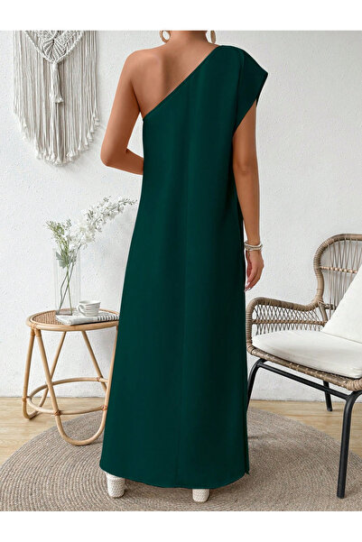 Take Two By Styli Solid One Shoulder Maxi Dress