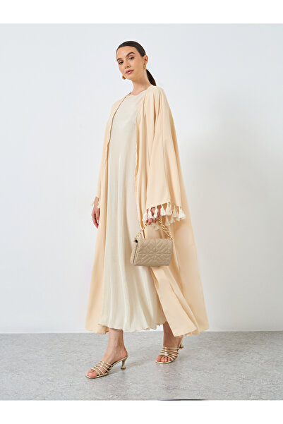 Take Two By Styli عباية مفتوحة من الأمام بأكمام مزينة بالشراشيب