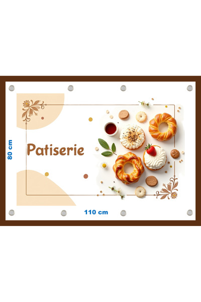 OEM Banner "Patiserie" cu capse si clipsuri 80x110 cm