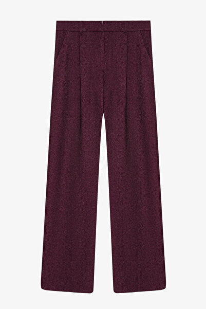 Quzu Wide Leg Palazzo Fabric Plum Women's Trousers 71073