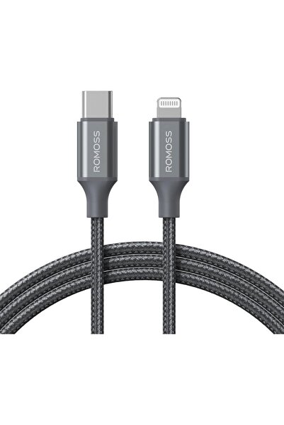 Romoss USB-C TO LIGHTNING 3A DATA CHARGING NYLON BRAIDED CABLE 1M GRAY