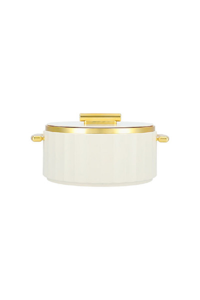 LA MESA matte off white & gold plastic food warmer 2L