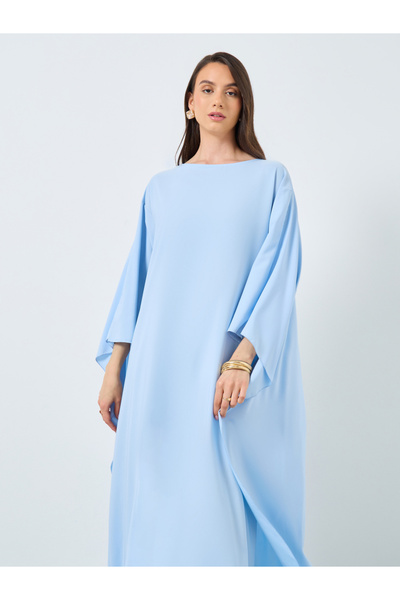 Take Two By Styli Solid Batwing Sleeve Maxi Kaftan