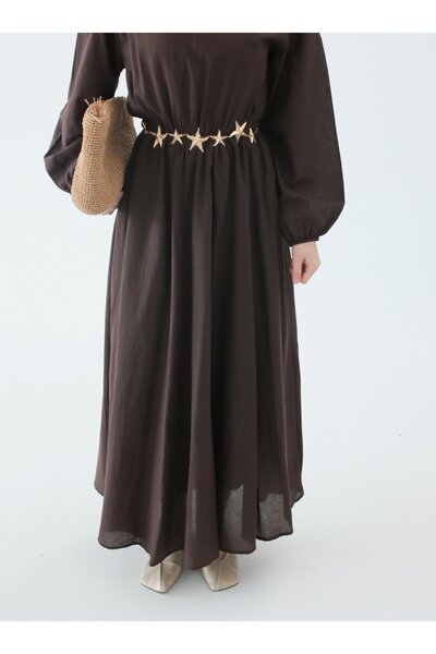MRS. POLEEN Modest Dress - Brown - Mrs Poleen