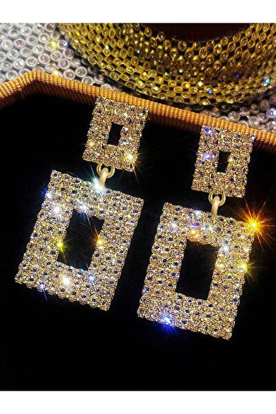 Take Two By Styli أقراط مزخرفة مزدوجة المربعات