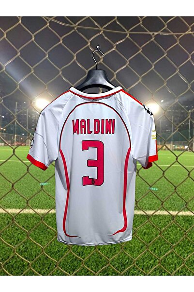 Lion Spor Legend Milan Maldini Number 3 Nostalgia Jersey Color=(White)Bg.