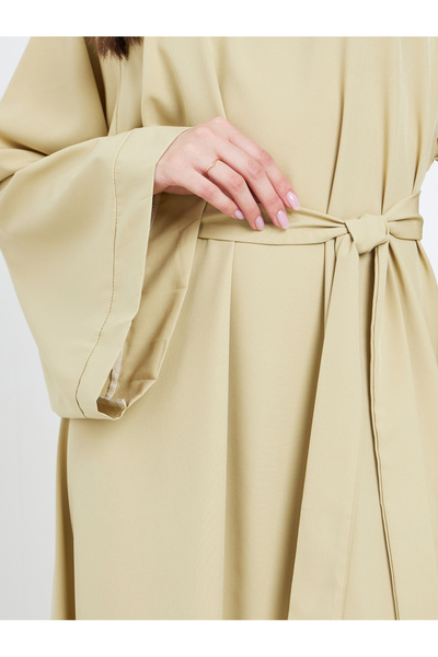 Take Two By Styli Solid Long Sleeve Belted Abaya