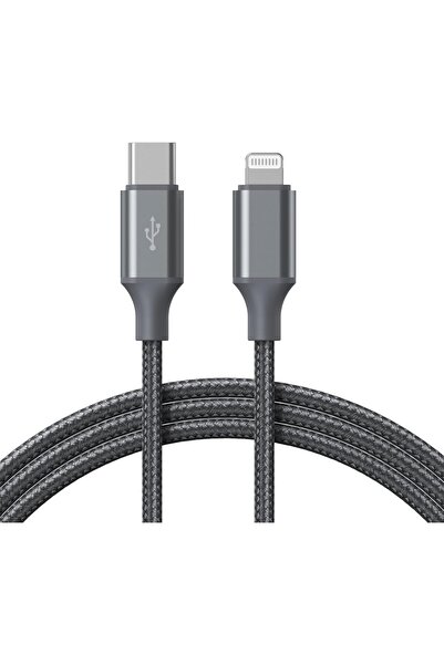 Romoss USB-C TO LIGHTNING 3A DATA CHARGING NYLON BRAIDED CABLE 1M GRAY