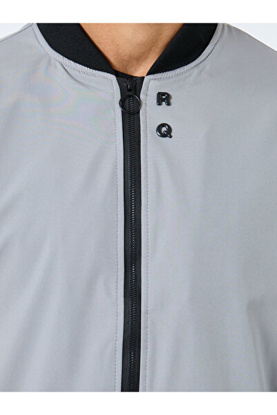 Take Two By Styli Men Grey Solid Bomber Jacket