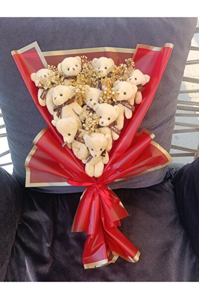 Merveparti Sevgiliye - Arkadasa - Ese Yilbasi Hediyesi Yılbaşı Temalı Ayıcık Buketi