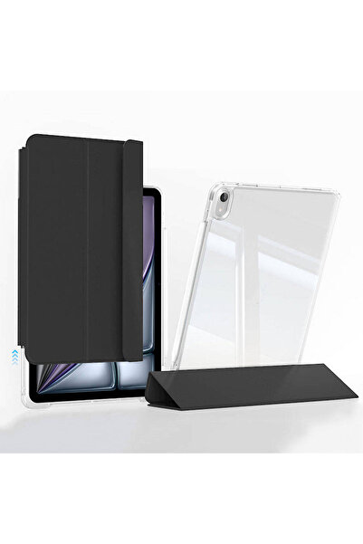 zore iPad Air 11 2025 M3 Case Magnetic Detachable Airbag Omsy Sliding Tablet Case - Black