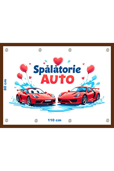 OEM Banner "Spalatorie Auto" cu capse dimensiune 80x110 cm