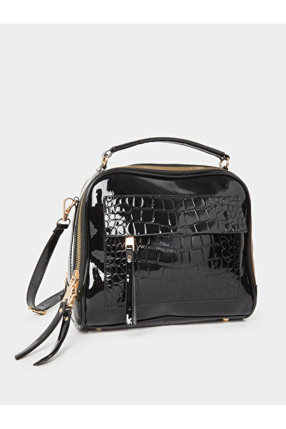 Take Two By Styli Croc Skin Dual Handles Handbag