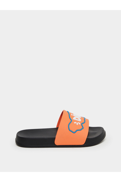 Take Two By Styli Orange Graphic Print Slides