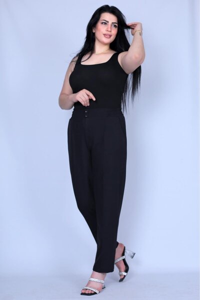 Elaxi Elastic Waist Dabıl Fabric Pants