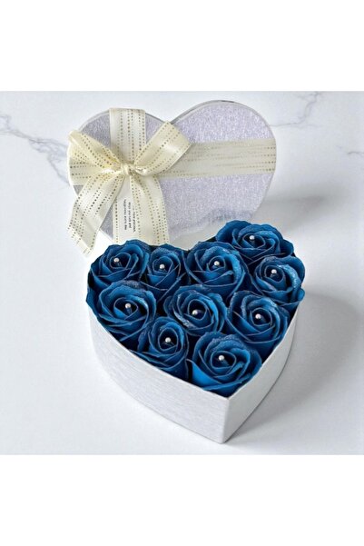 velve Aranjament floral Intimissimo cu 10 trandafiri de săpun, Albastru Inchis