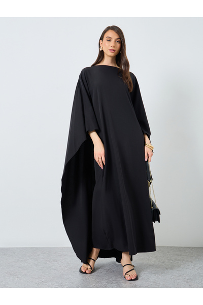 Take Two By Styli Solid Batwing Sleeve Maxi Kaftan