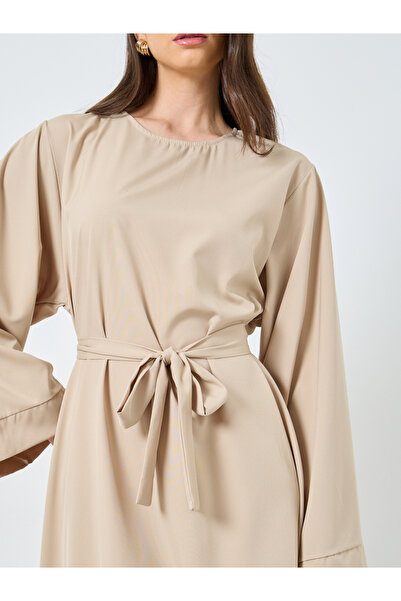 Take Two By Styli Solid Long Sleeve Belted Abaya