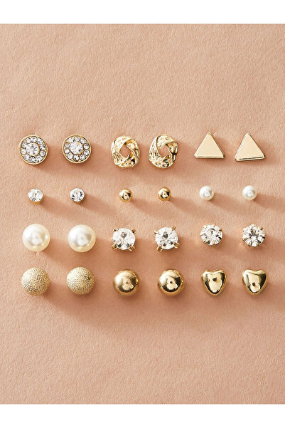 Take Two By Styli Set of 12 - Gold Assorted Earrings