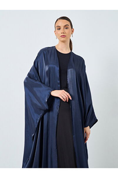 Take Two By Styli Metallic Batwing Sleeve Open Front Abaya