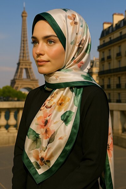 VIEN POLO Şal din bumbac cu model de trandafiri