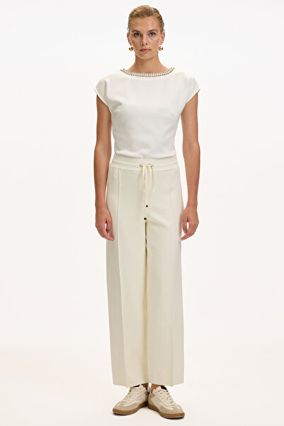 Exquise Lace-Up Regular Knitwear Pants