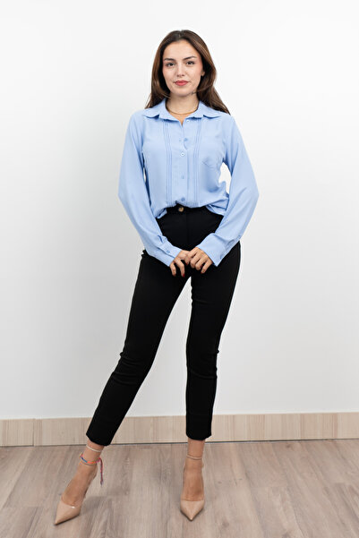 MissVina Πουκάμισο σιφόν με ραμμένες τσέπες 7998