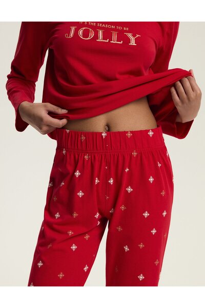 Henderson Women's Christmas-themed pajamas with a unique design featuring small snowflakes |Dotie