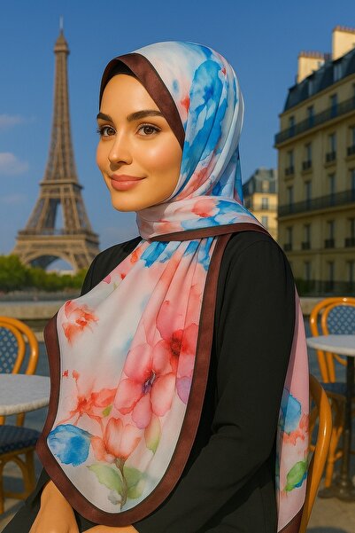 VIEN POLO Şal din bumbac cu model de trandafiri